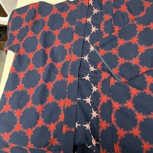 Stylish woman’s or man’s  loose jacket in Red and Blue